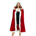 Naiste j&otilde;ulumantel koheva servaga, v&auml;rviga sobiv kapuutsiga j&otilde;uluvana cosplay uusaasta peokost&uuml;&uuml;m, pidulik pont&scaron;o
