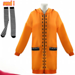 Rune Yomozuki Runa Naiste Oranž Kapuutsiga Lukuga Jakk Cosplay Kost&uuml;&uuml;m Anime Kakegurui Sunduslik M&auml;ngur Mantel XXXL oranž