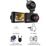 Kahe objektiiviga 4K WiFi GPS-auto s&otilde;idusalvesti Automaatne s&otilde;idusalvesti Aegl&uuml;&uuml;si video Sisseehitatud toetab 24-tunnist parkimismonitori Dual camera+GPS