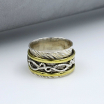 Massiivne 925 Sterling H&otilde;be S&otilde;rmus, Kahev&auml;rviline S&otilde;rmus, Boheemlaslik S&otilde;rmus, Disainer S&otilde;rmus, Avaldus S&otilde;rmus, H&otilde;beehted 10