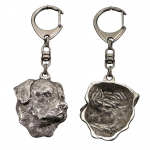 Rottweiler, Rott, Rottie II - Silver-plated key ring with dog, handbag decoration, backpack pendant by Art-Dog brand