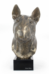 Bull Terrier, Bully - dog bust, large statue, dog's head on stone base, decoration for office by Art-Dog brand