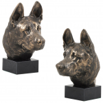 German Shepherd Dog, Alsatian Wolf Dog - Dog statue, bust on stone base, sculpture, trophy for dog show by Art-Dog brand