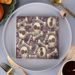 20tk/pakend 33*33cm 2-kihiline &uuml;hekordne peosalvr&auml;tik Halloweeni mustriga