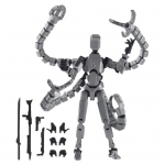 Pikkade kombitsatega robotikujuline aksessuaar Liigutatavate liigenditega 3D-prinditud robotimudel M&auml;nguasi, stressi leevendav liigendatud mannekeen, kaunistus