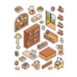 Ise ise 3D haljastuskleebised Lilletuba Kassikohvik Pruun pagari&auml;ri raamatukogu teemad Haljastuskleebis Rebenemiskindla pinnaga kleebised