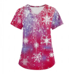 Naiste moodsad V-kaelusega l&uuml;hikeste varrukatega t&ouml;&ouml;riided taskutega, j&otilde;ulutr&uuml;kiga topid XXL roosa