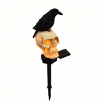 600 mAh Halloweeni aiakaunistusega p&auml;ikesevalgustid, veekindlad kummitusvalgustid, pealuu p&auml;ikeseenergia aiavalgustid musta varesega koljul 300mah