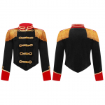Lastele T&uuml;drukutele Tsirkuse Ringmasteri Cosplay Esinemiskost&uuml;&uuml;m Halloweeni peo pikkade varrukatega tutt Epaulet sametjakk mantlid 15-16 Years