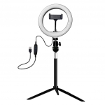 H&auml;mardatav 5500K LED-r&otilde;ngasvalgusti komplekt koos alusega 8-tollise meigikaamera Selfie jaoks valge