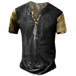 Meeste l&uuml;hikeste varrukatega graafiline ja tikitud moodne T-s&auml;rk kevad- ja suvise tr&uuml;kiga l&uuml;hikeste varrukatega L sinine