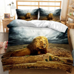 L&otilde;vi ja Tiigri Tekikottide Komplekt 3D Tr&uuml;kiga Tiigri Voodipesukomplekt Lapsed T&uuml;drukud Poiss Loom Pol&uuml;ester Tekikott Kahene Queen King Suurus 70x133cm 2pcs
