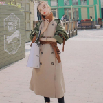 Spell Color Trench Coat Naiste Kevad ja S&uuml;gis Uus Keskmise pikkusega L&otilde;dvestunud L&otilde;dvestunud Temperamendiga Pendeldamise Trend Real Shot K&otilde;rgekvaliteediline Mantel S