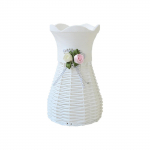 Uus kunstlillede korv Kvaliteetne k&auml;sitsi valmistatud rippuv vaas Seinale kinnitatav valge taimekorv Kodukaunistuse hoiukorvi vaas