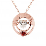 LOVA LOLA VAN DER KEEN - Collier LOVE - Joaillerie Prestige - Rubis Rouge & Diamant Blanc - Argent Massif 925 Milli&egrave;mes - Bijou Femm