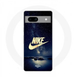 Coque Maniacase pour Google Pixel 7a nike logo dor&eacute; nuit &eacute;toil&eacute;