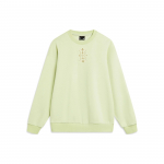 Li Ning Spordielustiili seeria Tr&uuml;kitud &Uuml;mmarguse kaelusega Pullover Fliis Pikkade varrukatega Dressipluus Naiste dressipluus Jadekollane AWDT762-5 XL