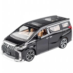 1/24 Toyota Alphard MPV Sulammetallist Diecast Autode Mudel M&auml;nguauto S&otilde;idukid Tagasit&otilde;mbamine Heli ja Valgus Lastele Poiste M&auml;nguasjad Kingitus must