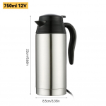 12V/24V 750ML/1200ML roostevabast terasest auto elektriline soojendustass, veekeetja veekeetja pudel, automaatne v&auml;ljal&uuml;litus, kiiresti keev veekeetja reisimine 750ml 12V