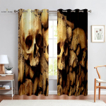 Halloween Skull Cartoon Print kardinad sobivad lastetuppa Elutuba Restoran Puhkusepeo Kaunistus Kardinad W50xH140(CM)x2PCS&Rod pocket
