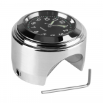 Mootorratta juhtraua kinnituskell helendav kella termomeeter Temperatuurim&otilde;&otilde;tja mootorrattakell universaalne 22-25 mm veekindel mootorratta tarvikud Silver Black