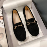 Ehtne veisenahast mokassiinid naistele ketid madalad kingad daamide espadrillid slip-on looferid metallkaunistus veisenahast kingad naine 8.5