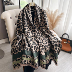 Luksuslik Leopard Talvine Ka&scaron;miir Sall Naiste Disain Soe Pashmina Sall M&auml;hised Bandana Naiste Paks Tekk Pehme Bufanda Foulard