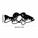 Bass Fish Disain Metallist seinakunst Metallist kodukaunistus Roostevaba seinakaunistus Rippseinakunst elutuppa, magamistuppa must