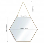 Elegantne Kuldne Seinale Paigaldatav Kuusnurkne Meigipeegel Riputusketi ja Ohutu &Uuml;mardatud Servaga Igasugusesse Ruumi kuld