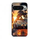 Coque - MANIACASE - Google Pixel 9 Pro - Souple - Noir - Motif Couch&eacute; de soleil