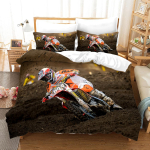 Mootorratturite Tekikate Komplekt Motokrossi S&otilde;itja Tekikate Mootorratas &Auml;&auml;rmuslik Spordim&auml;ng Pol&uuml;ester Voodipesu Komplekt Lastele Poistele Teismelistele 140x200cm 3pcs black