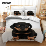 Rottweiler Tekikott &Uuml;heinimesevoodile Must Rottweiler &Uuml;heinimesevoodipesukomplekt Loomateema Koeraarmastajale Pol&uuml;ester Kahekordne Queen King Tepikott EU single(135x200cm)