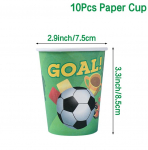 Jalgpalliteemaline &uuml;hekordne lauan&otilde;ude komplekt Sport Poiss S&uuml;nnip&auml;evapidu Beebipidu Koogidekoratsioonitarvikud Jalgpallimustriga Tass Taldrik oliiv