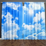 2 tk Sinine Taevas Valged Pilved Kardinad Tunneliga Sinine Taevas Magamistoa Dekor M&auml;ngutoa Kardinad Loodusmaastik Vaade Elutuba 210x230cm
