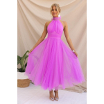 Naiste &otilde;htukleit varrukateta kihiline krae lahtine seljaosa p&auml;itsed kaela pits k&otilde;rge &otilde;lgade v&otilde;rkkangast S lilla