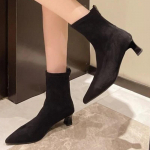 S&uuml;gisnaiste seksikad terava ninaga venivad poolsaapad l&uuml;hikesed botas kingad mood pidulikud stiletto k&otilde;rge kontsaga sokid botas botas de mujer 35 pruun