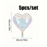 5 tk s&uuml;damefooliumist &otilde;hupallid &ndash; sobivad ideaalselt pulmadeks, s&uuml;nnip&auml;evadeks ja kihlusteks &ndash; luksuslikud sillerdavad peokaunistused, sillerdavad, s&uuml;damekujulised &otilde;hupallid 5pcs