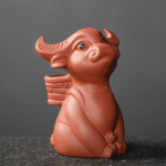 Loovus Purpursavi veesprei tee Lemmikloom K&auml;sitsi valmistatud veisekuju kaunistused lauaarvuti k&auml;sit&ouml;&ouml; Hiina tee kaunistustarvikud 6.4x5.5x8cm