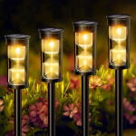 4000 mAh P&auml;ikeseenergia Liivakell Murulamp IP65 Veekindel Aia Vilkuv LED Maastikuvalgusti V&auml;literrassi Valgustuseks Maasse pistetav lamp 4pcs