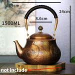 K&auml;sitsi valmistatud lilla vask teekann, vasaraga l&ouml;&ouml;dud, paksendatud, puhas vask keetmiseks, vintage punane vask, suure mahutavusega keedukann