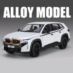 1:24 BMW XM maasturikerelise sportauto mudel, survevalu metallist auto s&otilde;idukimudel, simulatsioonheli ja -valgusega, tagasit&otilde;mmatav, kogumiseks, laste m&auml;nguasjad, poiste kingitus valge