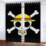 Monkey D Luffy pimenduskardin, One Piece, Pol&uuml;ester, Animeeritud, Sobib magamistuppa, Lastele, T&auml;iskasvanutele, Toa kaunistamiseks, Kingituseks 100x140cm&Grommet Top