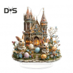 Lihav&otilde;ttej&auml;nku ornament 2D lame akr&uuml;&uuml;list astmeline kaunistus lossi j&auml;nese kujuke talumaja jaoks Kodu Mantel raamaturiiul lihav&otilde;ttep&uuml;hade sisustus mitmev&auml;rviline