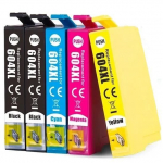 Pack de 5 Cartouches d'Encre - Ananas - Compatible EPSON 604 XL - 2 Noires - 1 Cyan - 1 Magenta - 1 Jaune