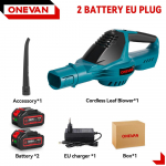 ONEVAN 5500W Harjadeta Elektriline &Otilde;hupuhur Juhtmeta Lehe Tolmu Lume Puhumine K&otilde;rge V&otilde;imsusega Puhastus T&ouml;&ouml;riist Makita 18V Akule 2 Battery-EU