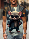 Meeste 3D loomade hiirega tr&uuml;kitud T-s&auml;rk Suvemood vabaaja v&auml;lisport Fitness &Uuml;markaelus l&uuml;hikeste varrukatega meeste s&auml;rk, riided 6XL