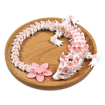 3D-prinditud Sakura Dragon 10,8-tolline liigendatud draakon koos liigutatavate liigenditega, p&ouml;&ouml;rleva kirsi&otilde;ie sabaga painduv draakoniv&auml;rava m&auml;nguasi lauakaunistuseks sinine