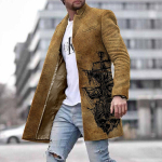 Kevadine uus meeste tasku mitmek&uuml;lgne igap&auml;evane retro p&uuml;stkrae keskmine pikk villane mantel meeste vabaaja mantel meeste riided 5XL