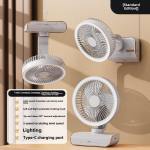 Kaasaskantav laua ventilaator puldiga, USB-laetav p&ouml;&ouml;rlev ventilaator, vaikne t&ouml;&ouml;, personaalne laua ventilaator kodu kontorisse, &uuml;hiselamusse 2000mAh hall v&auml;rv