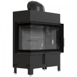 Steel fireplace KRATKI LUCY left 14 kW &Oslash; 200 black thermotec self closing door